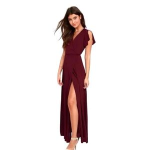 Lulu's Heart of Marigold Burgundy Maxi Dress